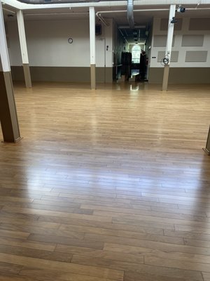 Floor was buff and clean then 2 coat of waterborne finish was applied. - Floor was coated with premium waterborne finish for long durability. Floor was buff and clean then 2 coat of waterborne finish was applied. - Floor was coated with premium waterborne finish for long durability.