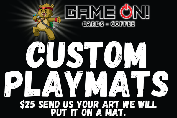 We Buy Cards. - Trade in your old cards for credit we value using tcgplayer and pay cash for your old cards. We also do full custom playmats with images provided to the store We Buy Cards. - Trade in your old cards for credit we value using tcgplayer and pay cash for your old cards. We also do full custom playmats with images provided to the store