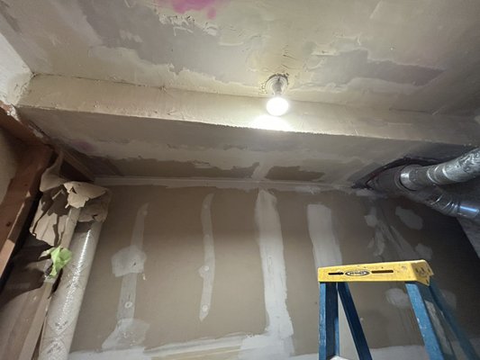 Water leak and damage repair - Customer had a leaking pipe that we replaced and then installed new drywall Water leak and damage repair - Customer had a leaking pipe that we replaced and then installed new drywall