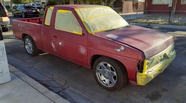 Nissan hard body 3 stage candy paint job - Not much overall wear and tear on this Nissan hardbody old pick up truck once all preparation work which I usually don't charge for if I'm preparing the entire vehicle for a full body paint job if there is no accidents three stage paint job meaning two different base coat colors a silver metallic is needed to bring out the candy of paint job appearance as well as a separate clear coat special for candy paint you see this color a lot on the old School impala and gangster cars fun project Nissan hard body 3 stage candy paint job - Not much overall wear and tear on this Nissan hardbody old pick up truck once all preparation work which I usually don't charge for if I'm preparing the entire vehicle for a full body paint job if there is no accidents three stage paint job meaning two different base coat colors a silver metallic is needed to bring out the candy of paint job appearance as well as a separate clear coat special for candy paint you see this color a lot on the old School impala and gangster cars fun project