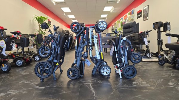 Foldable Travel Scooters - Experience Ultimate Convenience! 🌟 Explore Our Foldable Scooter Collection, Featuring the Brand-New Pride Mobility Super Portable – Lightweight, Compact, and Ready to Roll! 🚀