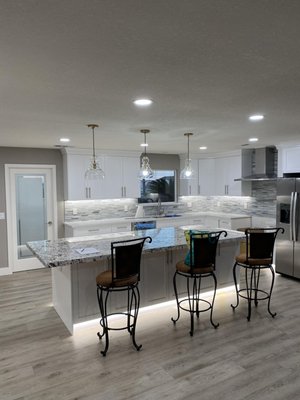 Kitchen/Bath Electrical Upgrade - This remodel was done on an old kitchen that was in bad shape. The rest of the house was also updated with new electrical circuits and lighting.