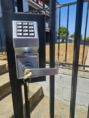 Private Gate Hardware Installation - I was asked by a client to purchase and install a high security door lock on the entry gate for the tenants. Private Gate Hardware Installation - I was asked by a client to purchase and install a high security door lock on the entry gate for the tenants.