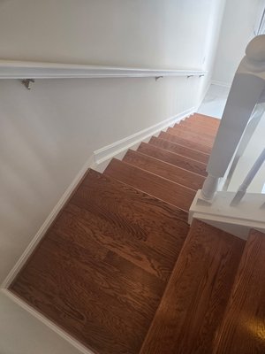 New home purchase remodel. - Home buyers updated flooring and painted prior to moving in after purchasing their home. The sleeping areas, landing and stairs were updated from carpet to sound proofed engineered wood.