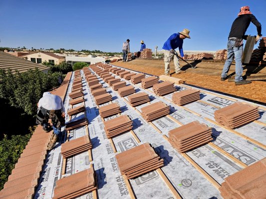 Full Tile Roof Underlayment Replacement - A complete tile underlayment replacement designed to restore the protective system beneath the existing roof tiles. Our team carefully removes and stages the tile, tears off the aged underlayment, prepares and inspects the roof deck, installs new high-quality underlayment, and resets the tile for lasting protection.
It's detailed, labor-intensive work and the layers you don't see are just as important as the ones you do.
Proudly serving homeowners throughout Tucson and Southern Arizona with quality roofing, careful workmanship, and the Next Level Standard. Full Tile Roof Underlayment Replacement - A complete tile underlayment replacement designed to restore the protective system beneath the existing roof tiles. Our team carefully removes and stages the tile, tears off the aged underlayment, prepares and inspects the roof deck, installs new high-quality underlayment, and resets the tile for lasting protection.
It's detailed, labor-intensive work and the layers you don't see are just as important as the ones you do.
Proudly serving homeowners throughout Tucson and Southern Arizona with quality roofing, careful workmanship, and the Next Level Standard.