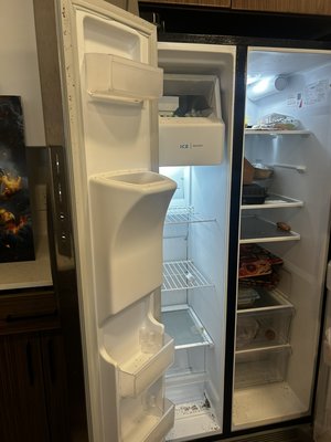 Refrigerator Detail clean - Here is a detail clean on a kitchen refrigerator Refrigerator Detail clean - Here is a detail clean on a kitchen refrigerator