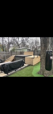 Wood Deck Stain - This project was the staining of a jacuzzi deck, and porch deck
In a semi transparent grey deck stain Wood Deck Stain - This project was the staining of a jacuzzi deck, and porch deck
In a semi transparent grey deck stain