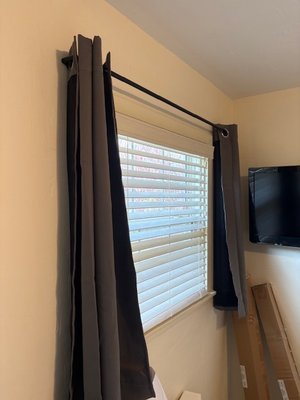 Curtain rod and new curtain installation - Installed two sets of curtain rods and new curtains for client Curtain rod and new curtain installation - Installed two sets of curtain rods and new curtains for client