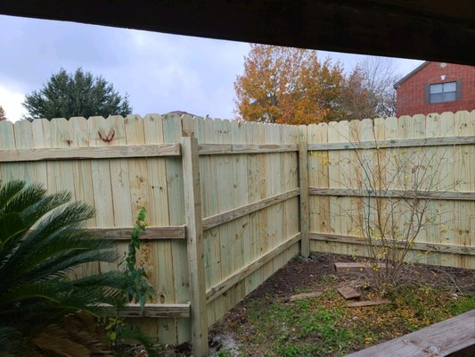 Nail Up Fences in Kyle, TX - Privacy Fence For Your YardThe classic “nail up” fence is simple and sturdy. This fence consists typically of non-overlapping, side-by-side boards, but board-on-board styles are also possible. Normally, this style will use “dog-eared” boards or regular flat-top boards. It’s a great way to add privacy to your yard, and this style will typically be more affordable than others.