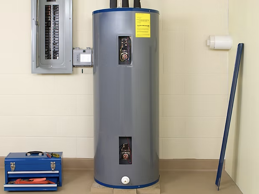 Water Heater Repair & Installation - Water heating is a thermodynamic process that uses an energy source to heat water above its initial temperature. Typical domestic uses of hot water include cooking, cleaning, bathing, and space heating. In industry, hot water and water heated to steam have many uses.
Domestically, water is traditionally heated in vessels known as water heaters, kettles, cauldrons, pots, orcoppers. These metal vessels that heat a batch of water do not produce a continual supply of heated water at a preset temperature. Rarely, hot water occurs naturally, usually from natural hot springs. The temperature varies based on the consumption rate, becoming cooler as flow increases.
Appliances that provide a continual supply of hot water are called water heaters, hot water heaters, hot water tanks, boilers, heat exchangers, geysers, or calorifiers. These names depend on region, and whether they heat potable or non-potable water, are in domestic or industrial use, and their energy source. In domesticinstallations, potable water heated for uses other than space heating is also called domestic hot water (DHW).
Fossil fuels (natural gas, liquefied petroleum gas, oil), or solid fuels are commonly used for heating water. These may be consumed directly or may produce electricity that, in turn, heats water. Electricity to heat water may also come from any other electrical source, such as nuclear power or renewable energy. Alternative energy such as solar energy, heat pumps, hot water heat recycling, and geothermal heating can also heat water, often in combination with backup systems powered by fossil fuels or electricity.
Densely populated urban areas of some countries provide district heating of hot water. This is especially the case in Scandinavia and Finland. District heating systems supply energy for water heating and space heatingfrom waste heat from industries, power plants, incinerators, geothermal heating, and central solar heating. Actual heating of tap water is performed in heat exchangers at the consumers' premises. Generally the consumer has no in-building backup system, due to the expected high availability of district heating systems. Water Heater Repair & Installation - Water heating is a thermodynamic process that uses an energy source to heat water above its initial temperature. Typical domestic uses of hot water include cooking, cleaning, bathing, and space heating. In industry, hot water and water heated to steam have many uses.
Domestically, water is traditionally heated in vessels known as water heaters, kettles, cauldrons, pots, orcoppers. These metal vessels that heat a batch of water do not produce a continual supply of heated water at a preset temperature. Rarely, hot water occurs naturally, usually from natural hot springs. The temperature varies based on the consumption rate, becoming cooler as flow increases.
Appliances that provide a continual supply of hot water are called water heaters, hot water heaters, hot water tanks, boilers, heat exchangers, geysers, or calorifiers. These names depend on region, and whether they heat potable or non-potable water, are in domestic or industrial use, and their energy source. In domesticinstallations, potable water heated for uses other than space heating is also called domestic hot water (DHW).
Fossil fuels (natural gas, liquefied petroleum gas, oil), or solid fuels are commonly used for heating water. These may be consumed directly or may produce electricity that, in turn, heats water. Electricity to heat water may also come from any other electrical source, such as nuclear power or renewable energy. Alternative energy such as solar energy, heat pumps, hot water heat recycling, and geothermal heating can also heat water, often in combination with backup systems powered by fossil fuels or electricity.
Densely populated urban areas of some countries provide district heating of hot water. This is especially the case in Scandinavia and Finland. District heating systems supply energy for water heating and space heatingfrom waste heat from industries, power plants, incinerators, geothermal heating, and central solar heating. Actual heating of tap water is performed in heat exchangers at the consumers' premises. Generally the consumer has no in-building backup system, due to the expected high availability of district heating systems.