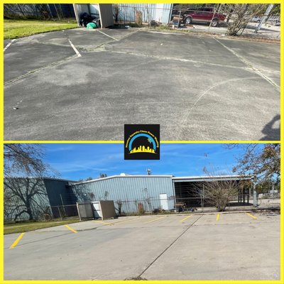 Church Parking Lot Cleaning and Restriping - We were happy to brighten this church parking lot! Church Parking Lot Cleaning and Restriping - We were happy to brighten this church parking lot!