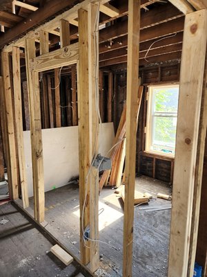 Framing & Interior/Layout Design Services - This album illustrates our Interior/Layout Design & Framing capabilities. On an investor funded 3 story house flip, we completely redesigned the 2nd story, losing 1 bedroom but turning half of the level into the new Master Suite &aster Bath. Framing & Interior/Layout Design Services - This album illustrates our Interior/Layout Design & Framing capabilities. On an investor funded 3 story house flip, we completely redesigned the 2nd story, losing 1 bedroom but turning half of the level into the new Master Suite &aster Bath.