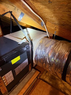 Replaced attic heat pump system - This job was done in the attic.
Replaced completely the old unit and installed a new one inside and outside. Another happy customer 😊 Replaced attic heat pump system - This job was done in the attic.
Replaced completely the old unit and installed a new one inside and outside. Another happy customer 😊