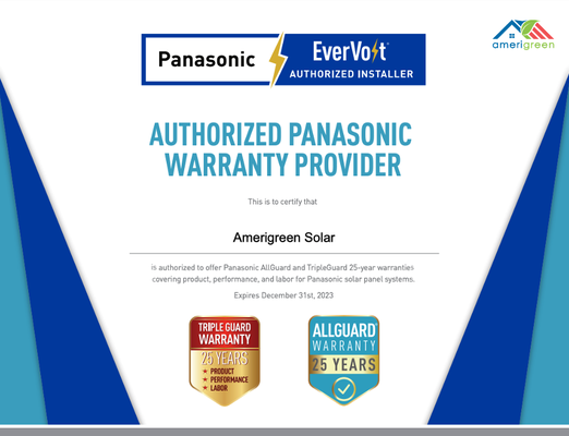 Panasonic & Enphase - Ultimate Peace of Mind - "Which solar components are most likely to malfunction in the next 25 years?"
"Who is going to cover the replacement cost?"
"Who is going to pay for the labor?"
"Will they actually be around in 25 years?"

These are all common questions homeowners ask us - and intelligently so! 

For "Ultimate Peace of Mind" when it comes to your solar investment, most of our clients choose our favorite combination of solar components - Panasonic & Enphase. 

While Enphase is the gold standard for micro-inverters in today's solar market, pairing your Enphase micro-inverters with Panasonic solar panels supercharges your Enphase micro-inverter warranty. As long as you buy from a Panasonic Authorized Solar installer. 

And while many solar panel manufacturers come and go - Panasonic is here to stay. 

They've been around for over 100 years (1918) and will be here for years to come should any of the major components in your system fail. 

Through our partnership with Panasonic (we're a Panasonic Authorized solar installer), we are able to offer our clients the Panasonic AllGuard Warranty which covers parts AND labor for 25 years for all of the major components in your solar system (panels, inverters, racking).

Contact us today to learn more about the Panasonic AllGuard Warranty for ultimate peace of mind when it comes to your solar investment.