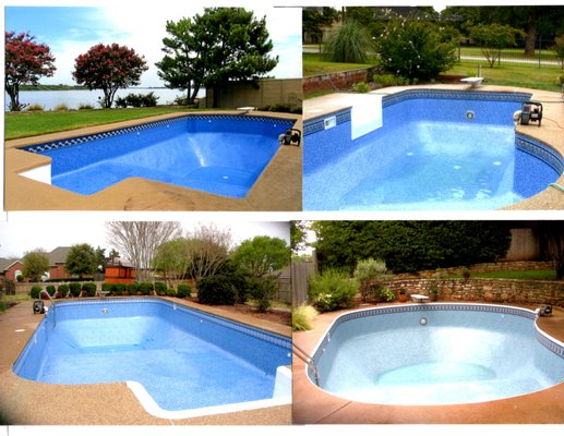pool liner installation - Some pool liners installed by Custom Vinyl Works. Serving the DFW area since 1986