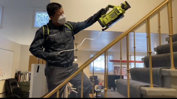 Electrostatic Sprayer + MicroSURE =
Unrivaled protection without harmful chemicals. - Get to know our number 1 product- MicroSURE. Electrostatic Sprayer + MicroSURE =
Unrivaled protection without harmful chemicals. - Get to know our number 1 product- MicroSURE.