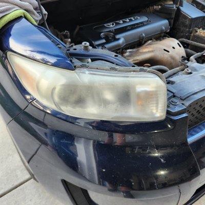 Headlight Restoration - Headlight restoration ($20) done with 1500 and 2000 grit wet sand paper. Then buffed and polished with 3D Speed Hybrid Wax coating. Headlight Restoration - Headlight restoration ($20) done with 1500 and 2000 grit wet sand paper. Then buffed and polished with 3D Speed Hybrid Wax coating.