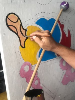 I also paint Birthday Banners, etc.! You'd be surprised what I charge. - As a Signpainter by profession I can do Banners to post on stage settings for your favorite love one to be acknowledged. Along with doing Caricatures as a passion of mines I also paint hanging banners.  Please see samples of my work.  Of course each project is unique, so tell me what you have in mind and maybe I can help you in that way! Thanks for your time visiting me. I do appreciate it!