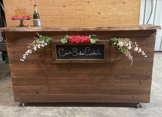 Cart-Side Cocktails - Check out are remodeled bar "Side-Cart" that is now available for your next party! Give us a call or check out our website for your free consultation. Cart-Side Cocktails - Check out are remodeled bar "Side-Cart" that is now available for your next party! Give us a call or check out our website for your free consultation.