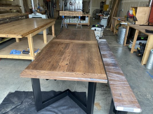 Custom Tables - Front Range Timber utilizes both antique, reclaimed barn materials sourced from the Eastern USA as well as "Urban Reclaimed" (Kiln-dried urban tree-fall/removal) material for all of our custom furniture fabrication.