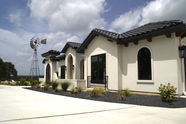 Custom Spanish Style Outdoor Space - New build transformed with chopped stone borders and Shadow Rock Custom Spanish Style Outdoor Space - New build transformed with chopped stone borders and Shadow Rock