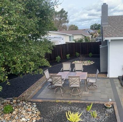 Small area patio - This small area had no purpose until it was made over to have purpose and beauty. A small paver patio, plants and rock ground cover created an oasis for relaxation and enjoyment. With budget friendly ideas, this project fulfilled all expectations. Small area patio - This small area had no purpose until it was made over to have purpose and beauty. A small paver patio, plants and rock ground cover created an oasis for relaxation and enjoyment. With budget friendly ideas, this project fulfilled all expectations.