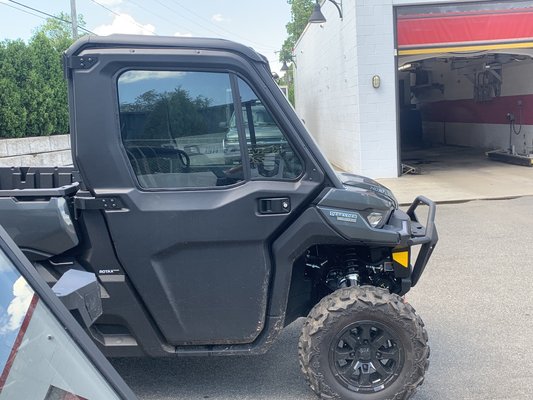 CAN AM ceramic tint offers UV and heat protection! - Our customer needed some UV and heat protection for the hot days of riding and working with this can am! CAN AM ceramic tint offers UV and heat protection! - Our customer needed some UV and heat protection for the hot days of riding and working with this can am!