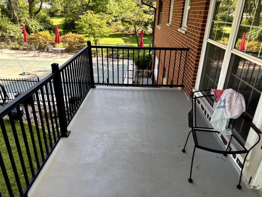New deck - This customers deck needed to be replaced and she wanted to be able utilize the area below without getting wet if it was raining. This was her idea but it worked out just fine. New deck - This customers deck needed to be replaced and she wanted to be able utilize the area below without getting wet if it was raining. This was her idea but it worked out just fine.