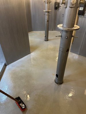 Commercial locker room clean up. - This commercial account has 3 locker rooms that are cleaned daily. These are a few before and after pictures of the very first day. This particular account is cleaned 6 days a week.