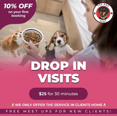 Drop in visits - Call or text us for more info! Drop in visits - Call or text us for more info!