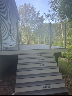 Deck replacement - This was a deck replacement. Demolished old deck and replaced with new trexs and trexs railing system came out beautiful.