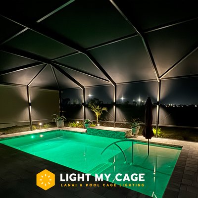 Ambient lania cage lighting - Here is what most standard pool need to illuminate their pool cage and not depend on the pool to be their only outdoor lighting source.