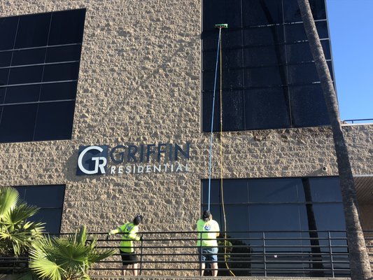 Commercial Building Steam Cleaning and Window Washing - Jetstream Power Wash teamed up with Griffin Residential over 3 years ago to maintain their commercial building in Riverside County! Our crew is called out on a quarterly basis to power wash the exterior concrete and clean the exterior windows of the building! This project takes our team about 6 hours to complete! All walkways and parking stalls are cleaned using high-pressure and steam while the windows are cleaned using a water-fed pole system and deionized water! Call the guys at Jetstream Power Wash for a free quote! Commercial Building Steam Cleaning and Window Washing - Jetstream Power Wash teamed up with Griffin Residential over 3 years ago to maintain their commercial building in Riverside County! Our crew is called out on a quarterly basis to power wash the exterior concrete and clean the exterior windows of the building! This project takes our team about 6 hours to complete! All walkways and parking stalls are cleaned using high-pressure and steam while the windows are cleaned using a water-fed pole system and deionized water! Call the guys at Jetstream Power Wash for a free quote!