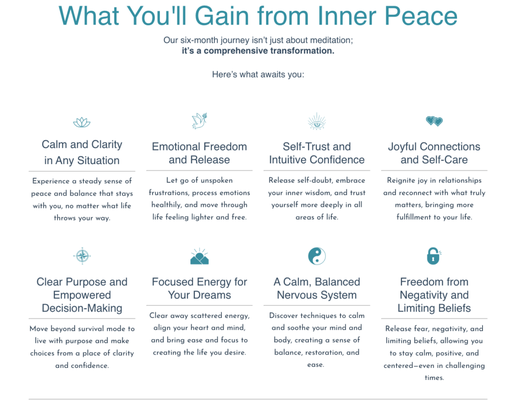 THE PATH TO INNER PEACE - Are you a high-achiever, feeling the weight of stress and seeking true peace? You’ve worked hard to reach your goals, but now you're craving a deeper connection to yourself and a more fulfilling life.


You want a vibrant, full-bodied experience of being alive! Imagine what it would feel like to shed the constant pressure, move beyond anxiety, and tap into inner calm and quiet joy.