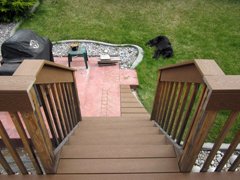 After - Our main focus at All-Pro Decking is to replace your worn out, rotten, possibly dangerous wood deck with a beautiful, super-low maintenance, long lasting composite deck. See the examples below. Click the photos for full-size images.