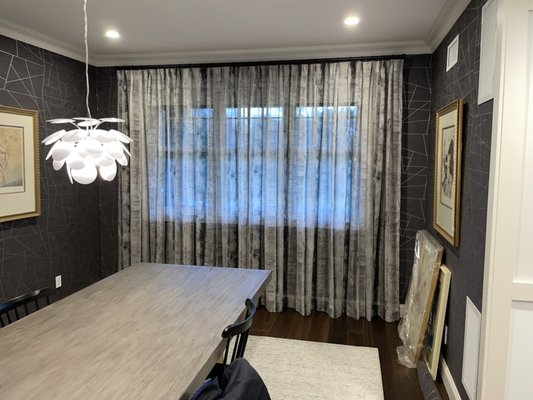 Silhouette Curtains - We custom fabricated these sheer curtains in our work room. Silhouette Curtains - We custom fabricated these sheer curtains in our work room.