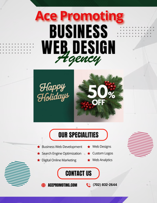 Website Design Sale 50% Off - We are offering up to 50% off on your business website & development. Loaded with SEO Keywords submitted to Google, Bing Apple Maps and more. Custom Logos and Business cards in one package.
Mix and choose options that's best fit for your business and budget.
We are here to help call Ace today 702-832-21644 Website Design Sale 50% Off - We are offering up to 50% off on your business website & development. Loaded with SEO Keywords submitted to Google, Bing Apple Maps and more. Custom Logos and Business cards in one package.
Mix and choose options that's best fit for your business and budget.
We are here to help call Ace today 702-832-21644