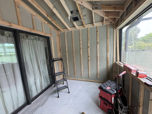 Home Addition - This was a conversion of a covered patio into a nursery and a office area.