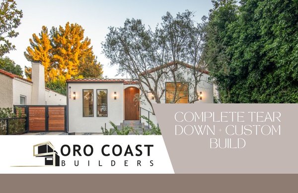 STUDIO CITY - COMPLETE TEAR DOWN + CUSTOM BUILD - Oro Coast Builders completed full home remodel on this single-story home nestled in the sought-after Silver Triangle pocket of Studio City. This Studio City home remodeling project features a fully permitted Accessory Dwelling Unit (ADU), this property offers a combination of modern design and functionality.
The Spanish style home features a 3BD/3BA with custom finishes and an abundant natural light that grace every room. We sought to create a luxurious chef's kitchen that is a culinary dream, boasting top-of-the-line Thermador appliances, Bronze Vena marble countertops, and exquisite custom white oak millwork. A walk-in pantry adds convenience and additional storage space.
The primary suite of this home provides a true sanctuary within, with a generous walk-in closet and a spa-like bath remodel. Indulge in the luxury of dual vanities, a soaking tub, and a luxurious shower – the epitome of relaxation and style.
Adding versatility and value to this property is the fully permitted ADU addition. Featuring hardwood flooring, a spacious living area with a well-appointed kitchen, and a full bath, this ADU presents an ideal space for guests and extended family.
Embracing the latest in smart home technology, this residence boasts a Lutron Caseta smart lighting system and CAT6 cable pre-wiring in all rooms, ensuring convenient connectivity and ease of use.
Stepping outside, you'll find a backyard oasis complete with a spacious IPE deck, providing ample space for outdoor gatherings and relaxation. Our landscape design features drought-tolerant landscaping is both environmentally friendly and visually appealing. STUDIO CITY - COMPLETE TEAR DOWN + CUSTOM BUILD - Oro Coast Builders completed full home remodel on this single-story home nestled in the sought-after Silver Triangle pocket of Studio City. This Studio City home remodeling project features a fully permitted Accessory Dwelling Unit (ADU), this property offers a combination of modern design and functionality.
The Spanish style home features a 3BD/3BA with custom finishes and an abundant natural light that grace every room. We sought to create a luxurious chef's kitchen that is a culinary dream, boasting top-of-the-line Thermador appliances, Bronze Vena marble countertops, and exquisite custom white oak millwork. A walk-in pantry adds convenience and additional storage space.
The primary suite of this home provides a true sanctuary within, with a generous walk-in closet and a spa-like bath remodel. Indulge in the luxury of dual vanities, a soaking tub, and a luxurious shower – the epitome of relaxation and style.
Adding versatility and value to this property is the fully permitted ADU addition. Featuring hardwood flooring, a spacious living area with a well-appointed kitchen, and a full bath, this ADU presents an ideal space for guests and extended family.
Embracing the latest in smart home technology, this residence boasts a Lutron Caseta smart lighting system and CAT6 cable pre-wiring in all rooms, ensuring convenient connectivity and ease of use.
Stepping outside, you'll find a backyard oasis complete with a spacious IPE deck, providing ample space for outdoor gatherings and relaxation. Our landscape design features drought-tolerant landscaping is both environmentally friendly and visually appealing.
