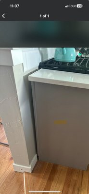 Cabinet repair - The cabinet was pulled off the wall and needed re-hung. Cabinet repair - The cabinet was pulled off the wall and needed re-hung.