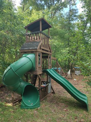 Kids’ playset assembly - Assembled an outdoor kids’ wooden playset with slides, climbing tower, and swing set. The project included unpacking, sorting parts, assembling the main structure, installing slides and swings, and checking that everything was secure and ready to use. Kids’ playset assembly - Assembled an outdoor kids’ wooden playset with slides, climbing tower, and swing set. The project included unpacking, sorting parts, assembling the main structure, installing slides and swings, and checking that everything was secure and ready to use.