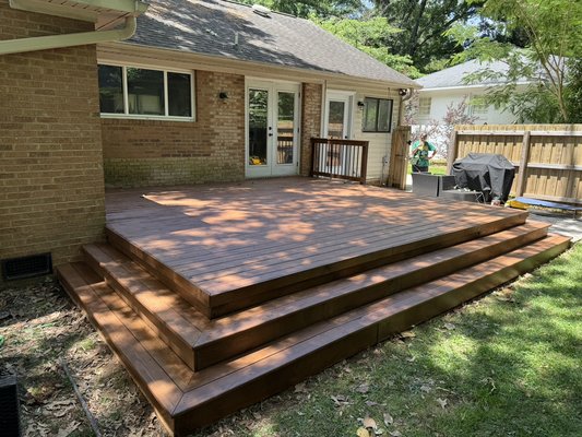 300 sq ft deck cleans and stain and seal - We cleaned the deck with Behr cleaner and stain and seal on two coats