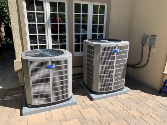 HEAT PUMP installation - Old gas furnaces and air conditioning units replaced with HEAT PUMP units 16 SEER AMERICAN STANDARD