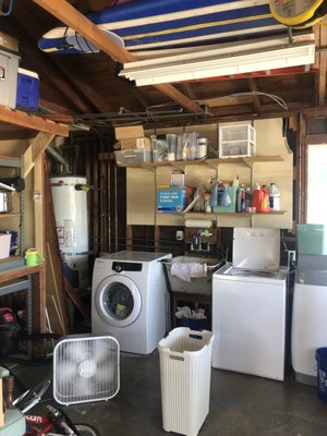 Ventura garage remodel, Laundry upgrade - Complete remodel from ceiling framing and attic access to Epoxy floors. Ventura garage remodel, Laundry upgrade - Complete remodel from ceiling framing and attic access to Epoxy floors.