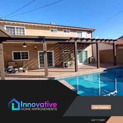 Patio Covers - At Innovative Home Improvements, we specialize in creating high-quality patio covers that enhance both the beauty and functionality of your outdoor space. Whether you're looking to provide shade, protect your patio from the elements, or create a more comfortable area for relaxing and entertaining, our expert team is here to design and install the perfect patio cover to meet your needs. Patio Covers - At Innovative Home Improvements, we specialize in creating high-quality patio covers that enhance both the beauty and functionality of your outdoor space. Whether you're looking to provide shade, protect your patio from the elements, or create a more comfortable area for relaxing and entertaining, our expert team is here to design and install the perfect patio cover to meet your needs.