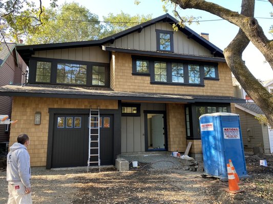 New Custom Home Painting in Lafayette, CA - Mark Bellingham Painting was selected to do the interior and exterior painting and staining of this brand new custom home in downtown Lafayette.  Every surface was given A++ treatment.