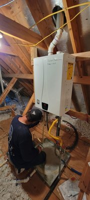 tankless heater install (vesta brand ) - tankless heater install in attic of home tankless heater install (vesta brand ) - tankless heater install in attic of home