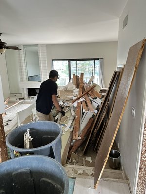 Home remodel debris - Client urgently called to remove renovation debris so his contractors can have space to work in, we gladly quoted him a fair price and was there to clean out as much as we can. Home remodel debris - Client urgently called to remove renovation debris so his contractors can have space to work in, we gladly quoted him a fair price and was there to clean out as much as we can.