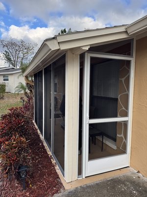 Screened-In Porch Enclosure Installation - This project involved installing a screened-in porch enclosure to improve comfort and usability of the outdoor space. A sturdy frame was built, screens were installed, and a new screen door was added to provide protection from insects while maintaining airflow and natural light. Screened-In Porch Enclosure Installation - This project involved installing a screened-in porch enclosure to improve comfort and usability of the outdoor space. A sturdy frame was built, screens were installed, and a new screen door was added to provide protection from insects while maintaining airflow and natural light.