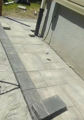 INTERLOCK PATHWAY - These are some in progress photos of a pathway in Markham we worked on, this pathway was dug put mostly by hand as there was lots of cables and wires on this side of the house.